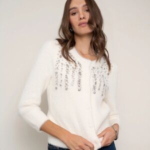 Cyrus The Embellished Fuzzy Cardigan size large
